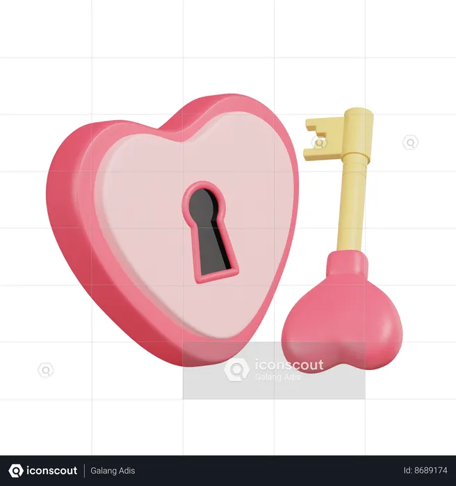 Candado de amor  3D Icon