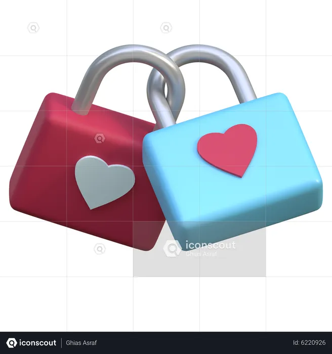 Candado de amor  3D Icon