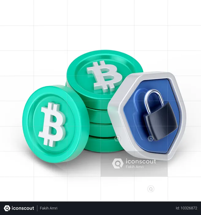 Bloqueo de bitcoin  3D Icon