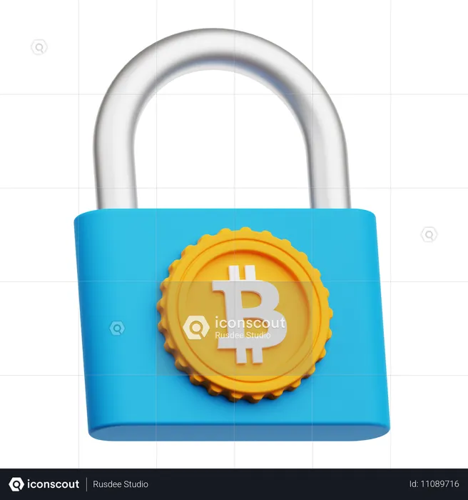 Bloqueo de bitcoin  3D Icon