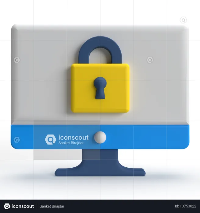 Bloqueo de computadora  3D Icon