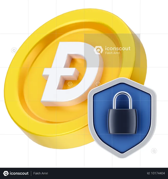 Bloqueo de dogecoin  3D Icon