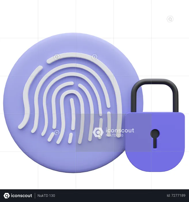 Seguridad de bloqueo de huellas dactilares  3D Icon