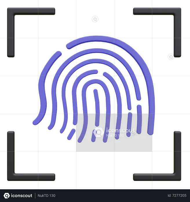 Seguridad de bloqueo de huellas dactilares  3D Icon