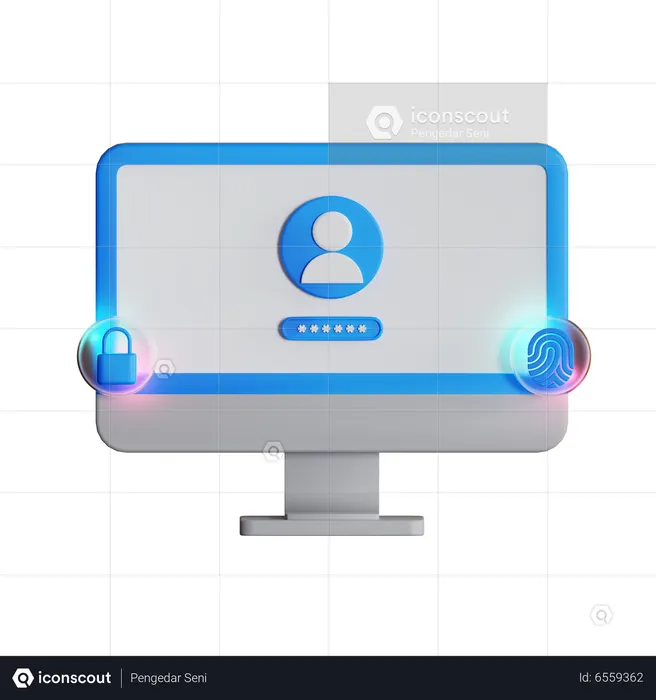 Bloqueo de huellas dactilares de la computadora  3D Icon