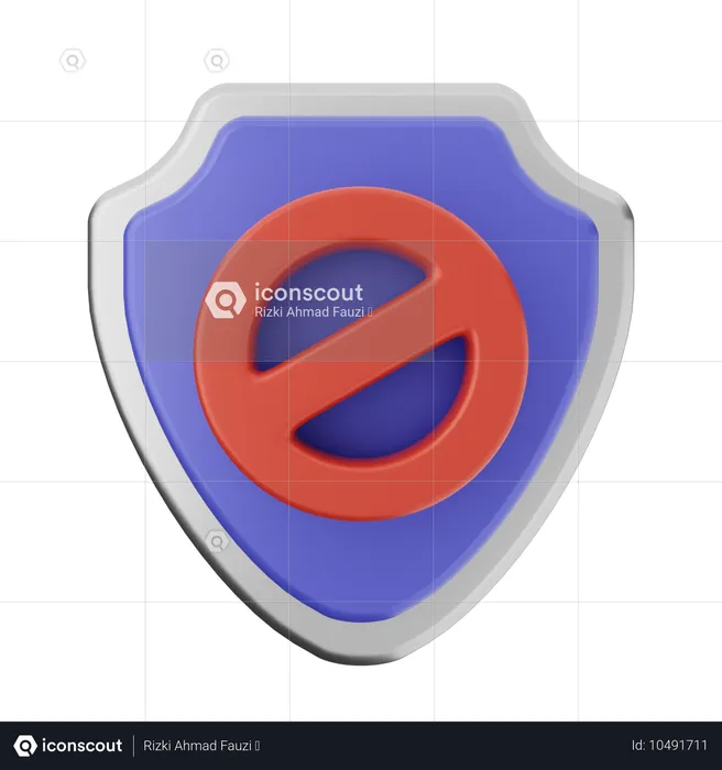 Protección de escudo de bloque  3D Icon