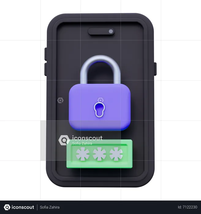 Bloqueo del teléfono inteligente  3D Icon