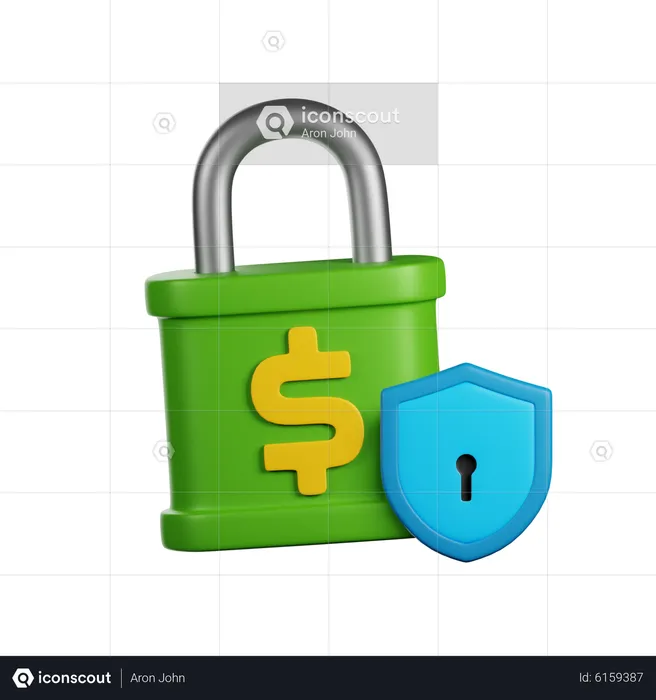 Candado de dólar  3D Icon