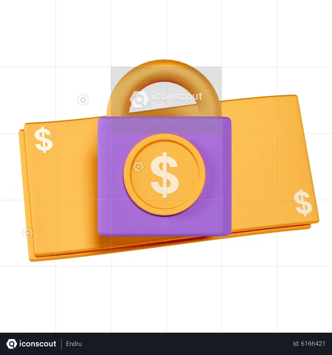 Candado de dólar  3D Icon