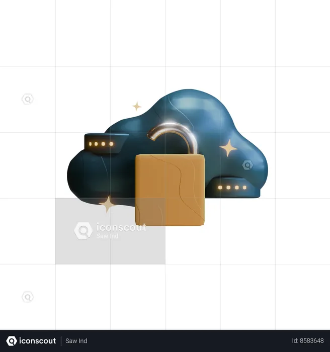 Bloqueo de nube  3D Icon