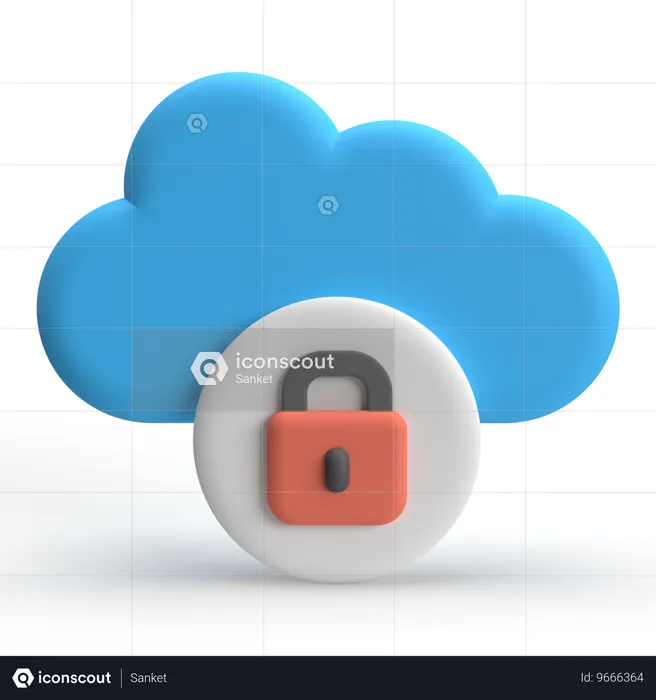 Bloqueo de nube  3D Icon