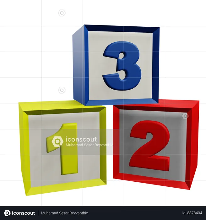 Bloques de numeros  3D Icon