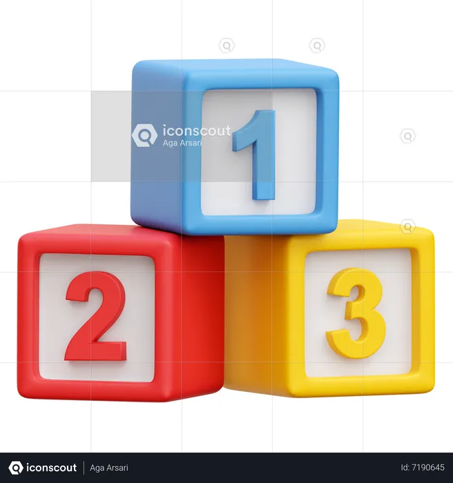 Bloques de numeros  3D Icon