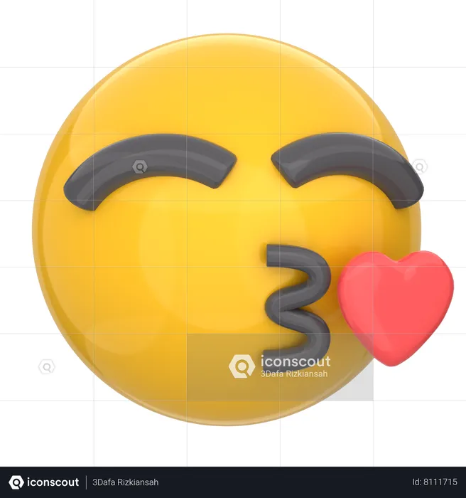 Blowing A Kiss Emoji 3D Icon