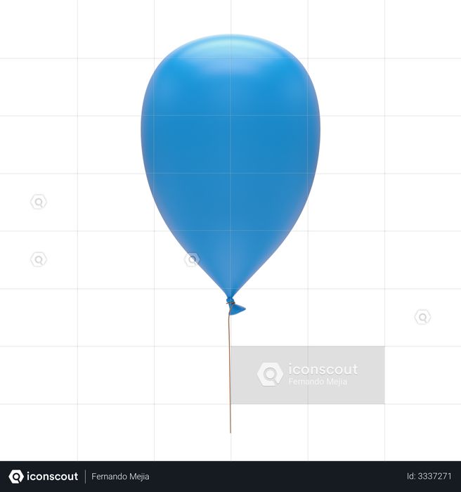 Blue Balloon 3D Illustration