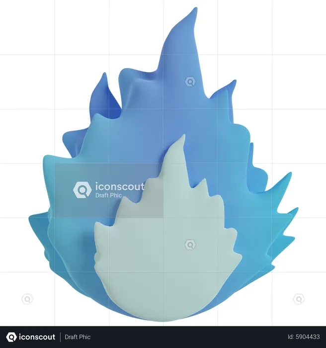 Blue Flame  3D Icon