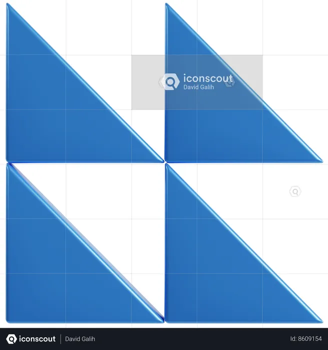 Blue Geometric Harmony Design  3D Icon