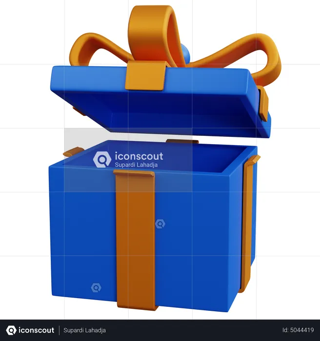 Blue Gift Box  3D Icon