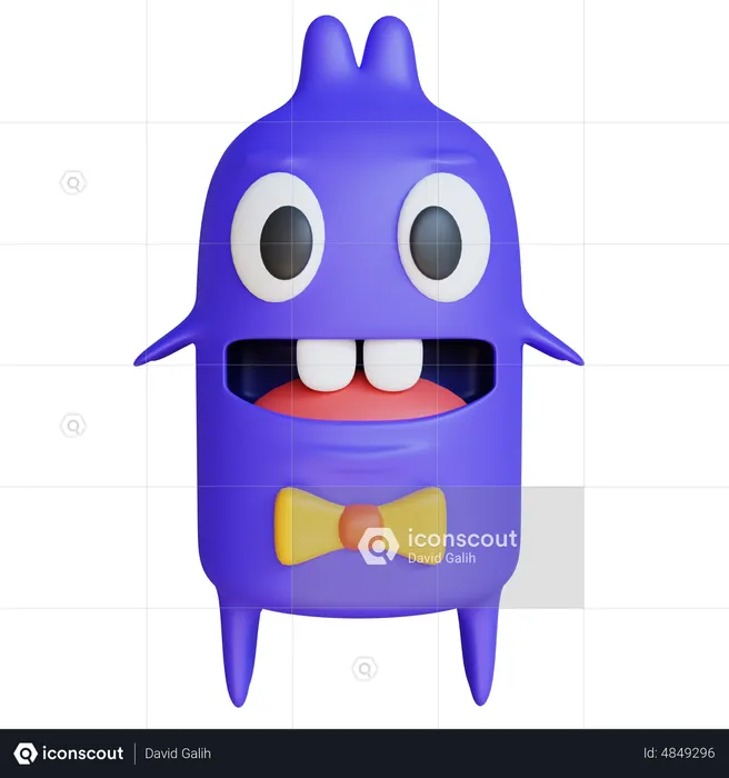 Blue Monster  3D Icon