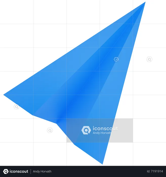 Blue Paper Plane  3D Icon