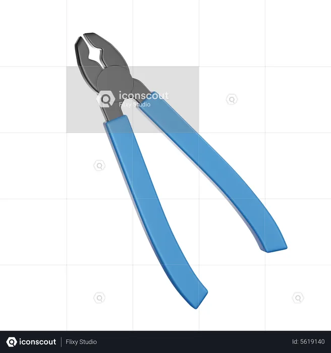 Blue Pliers  3D Icon