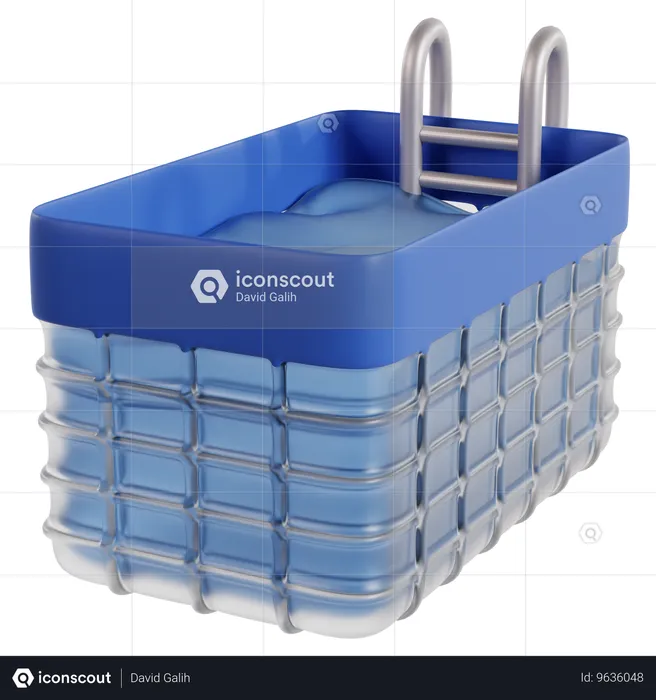 Blue Portable Cooler Sport  3D Icon