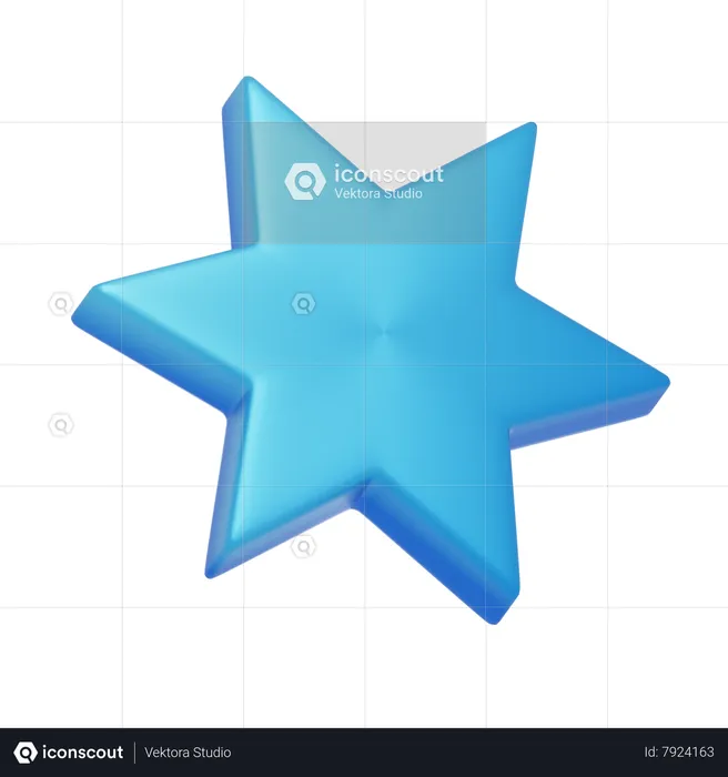 Blue Star Shape  3D Icon