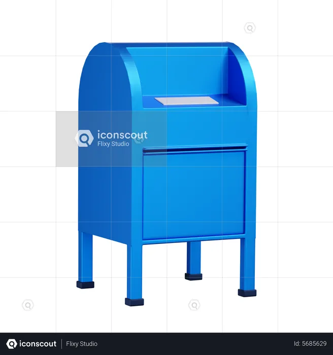 Blue Street Mailbox  3D Icon