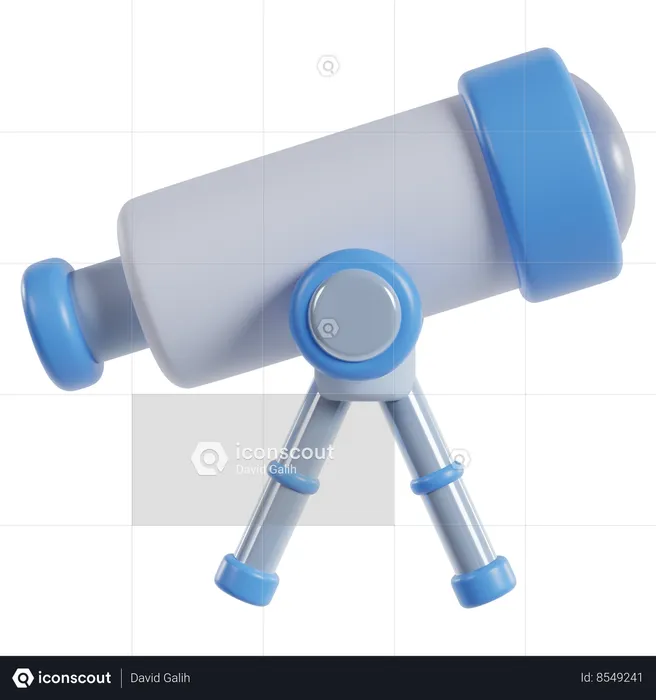 Blue Telescope  3D Icon