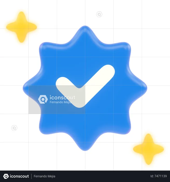 Blue Tick  3D Icon