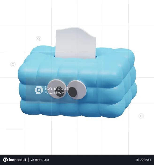 Blue Tissue Box Cute  3D Icon