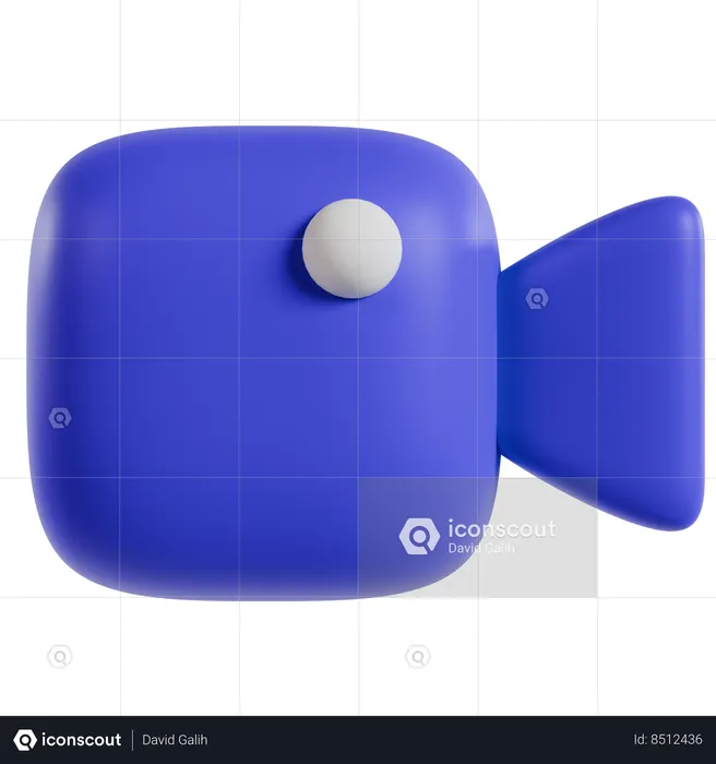 Blue Video Icon  3D Icon