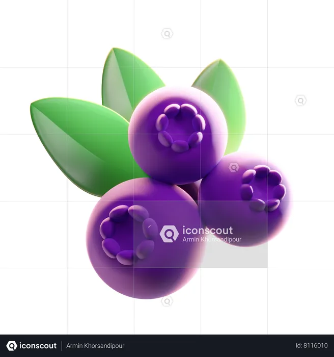 Blueberry  3D Icon