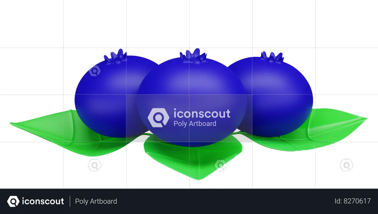 Blueberry  3D Icon