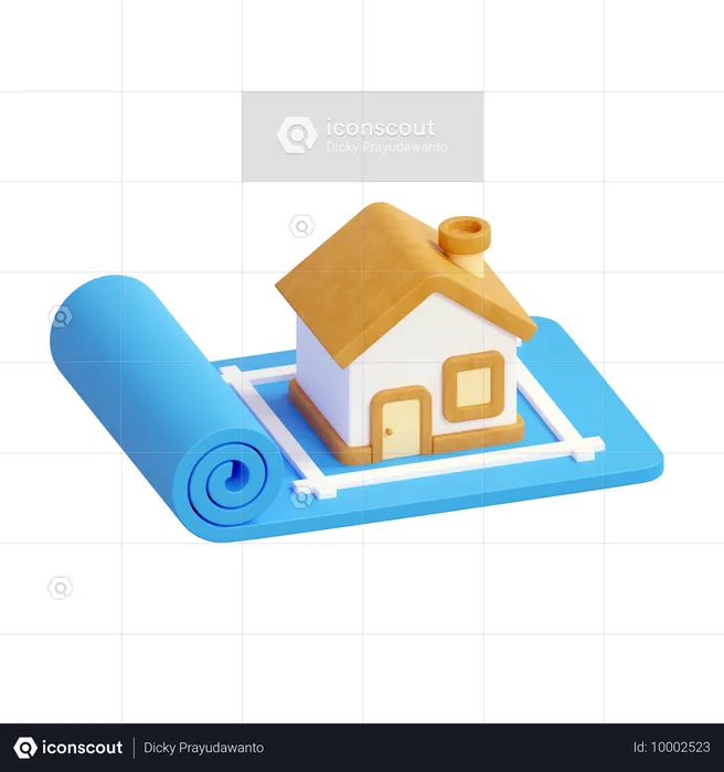 청사진  3D Icon