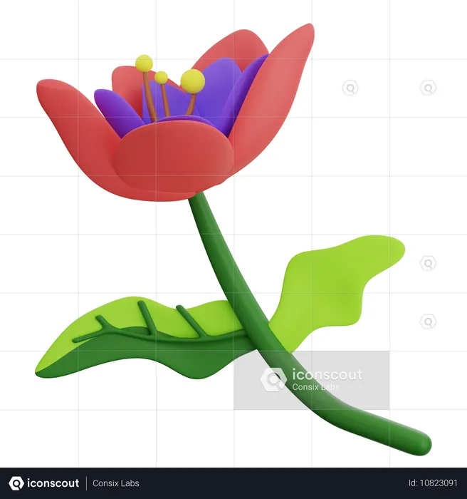 Blume abstrakt form  3D Icon