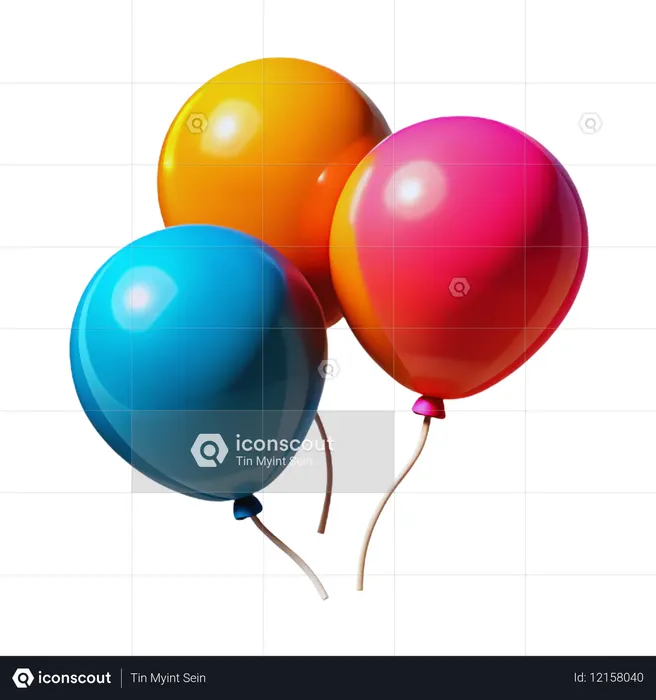 Blushing Balloon  3D Icon