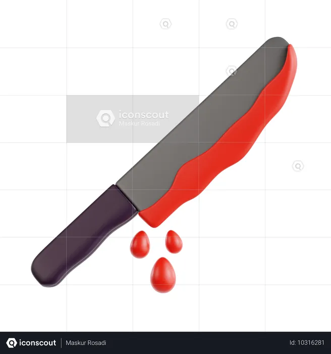 Blutiges Messer  3D Icon