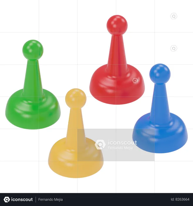 Board Game Pawns  3D Icon
