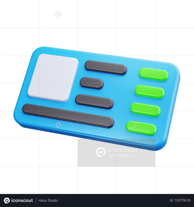 Boarding Card  3D Icon