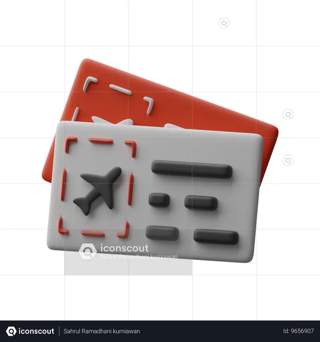 Boarding pass  3D Icon