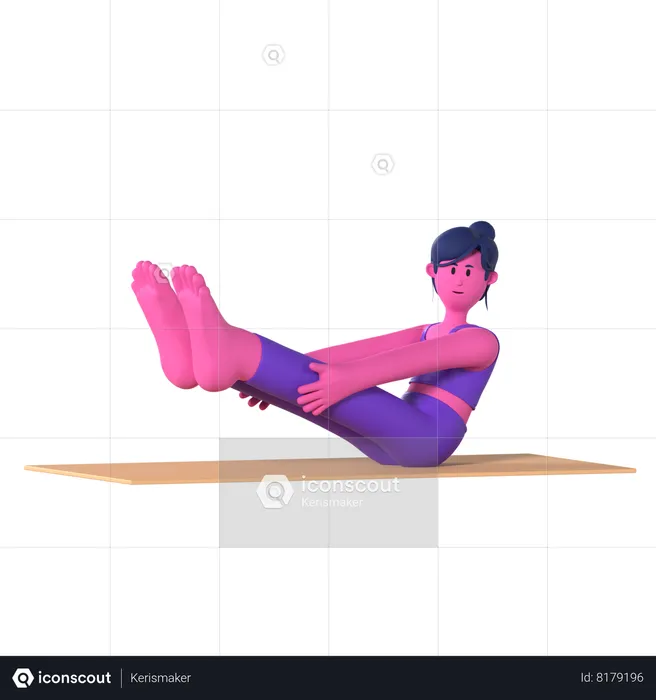 Boat Pose  3D Icon