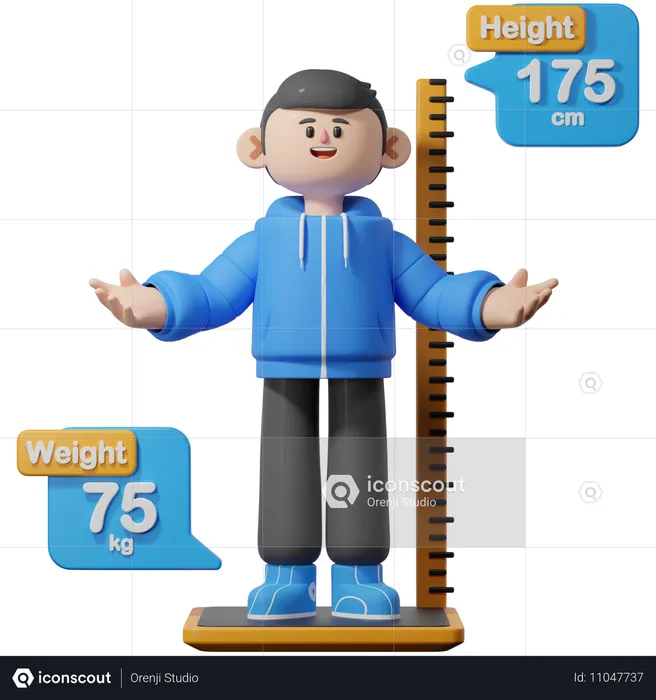 Body Mass Index Calculator  3D Illustration