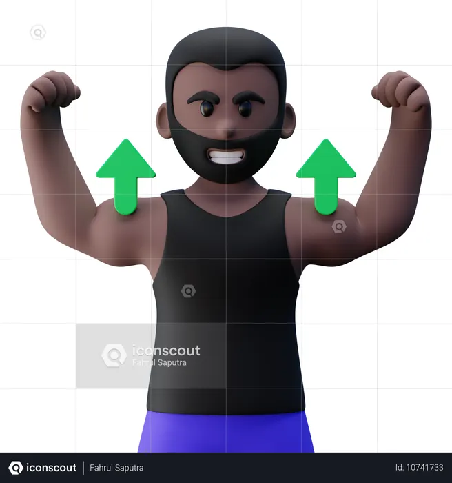 Bodybuilder Muscle Growth  3D Icon