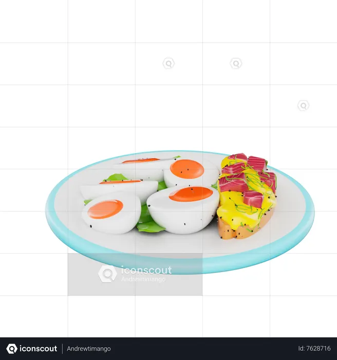 Boiled Eggs  3D Icon