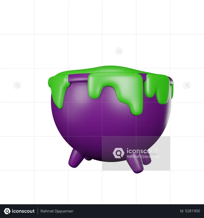 Boiling Potion In Cauldron  3D Icon