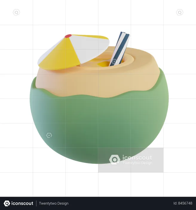 Boisson à la noix de coco  3D Icon