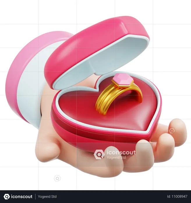 Donner une boîte à bagues  3D Icon