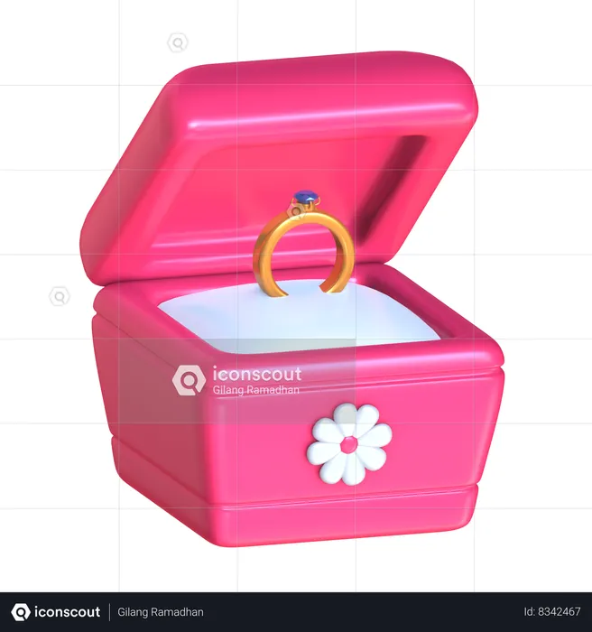 Boîte de bague  3D Icon