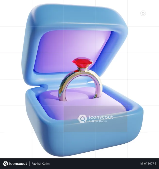 Boîte de bague  3D Icon